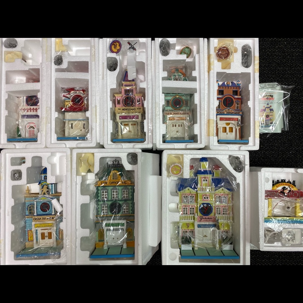 Full Set Department 56 Monopoly City Lights 1999